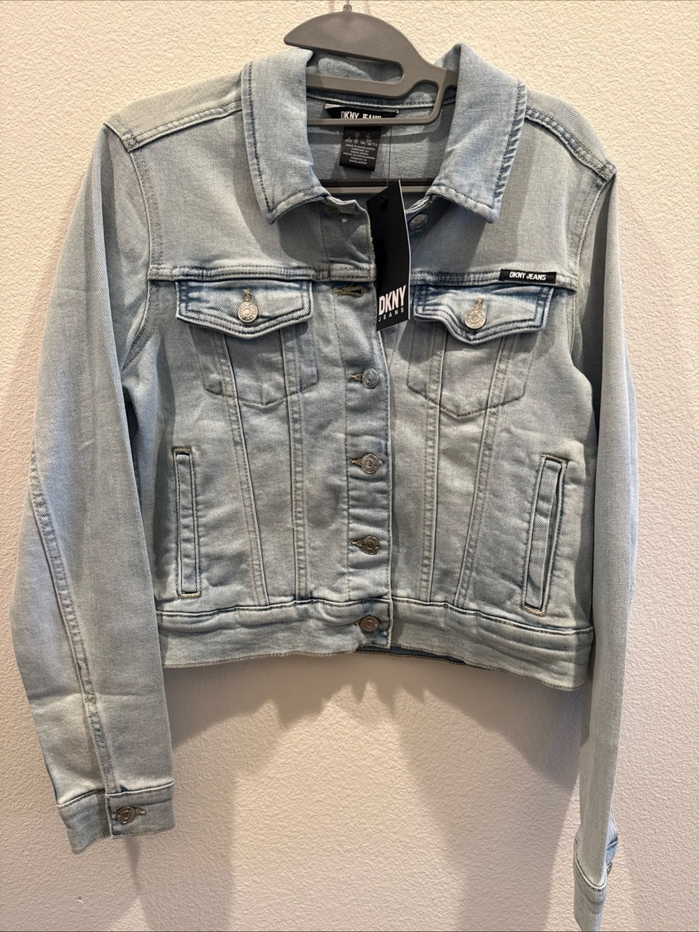DKNY Light Blue Washed Denim Jean Jacket